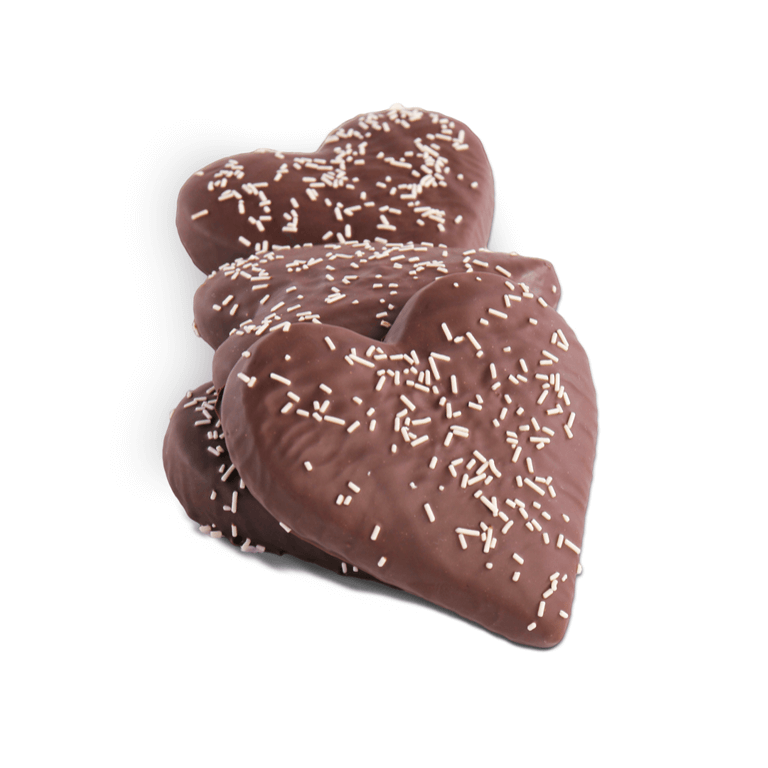 Hearts in chocolate